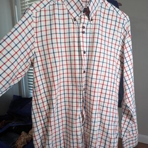 Stylish Plaid Men's Shirt in Red and Blue